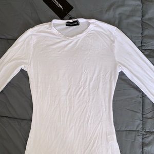 Prettylittlething white long sleeve
